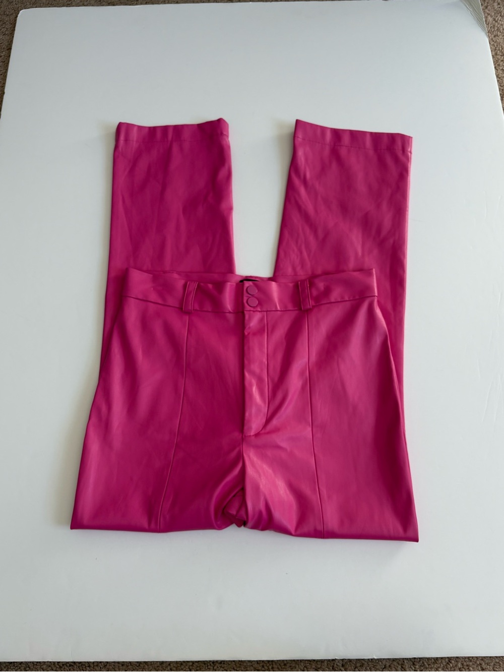 Bardot Polly Faux Leather Bright Pink Pants Size M 6